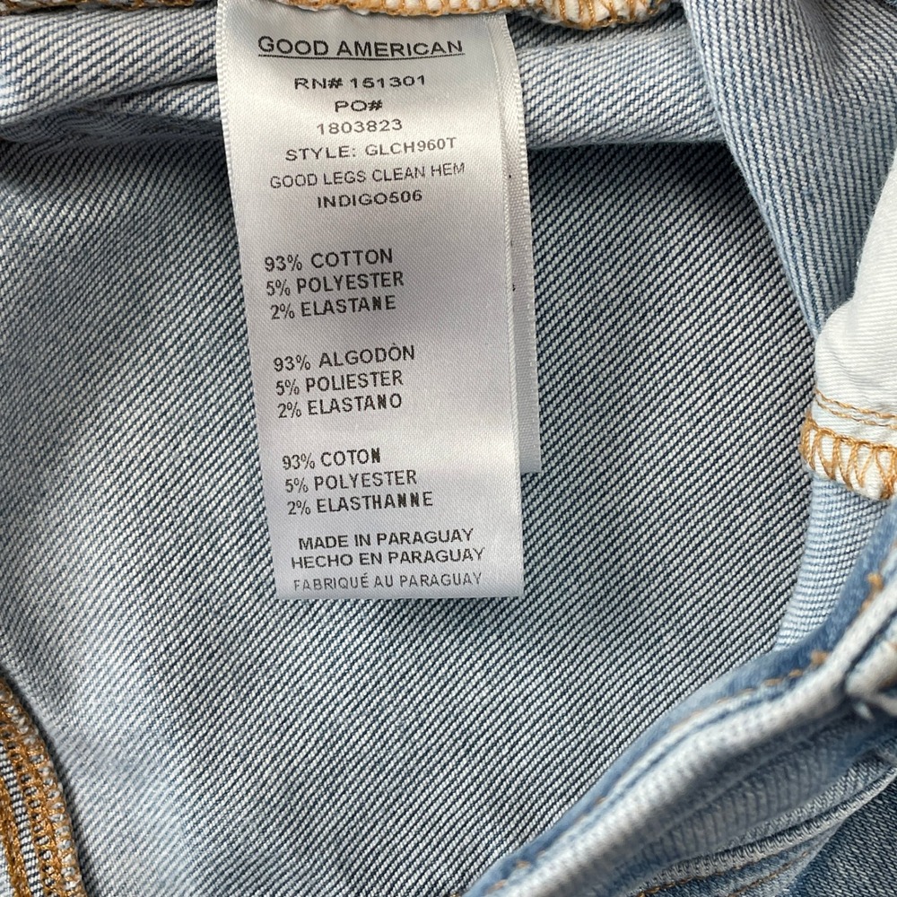 Good American Jeans Womens 8/29 Blue Good Legs Clean Hem Distressed Skinny Denim - Picture 8 of 9
